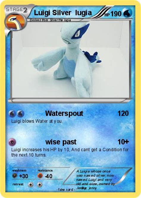 Pokémon Luigi Silver Lugia Waterspout My Pokemon Card