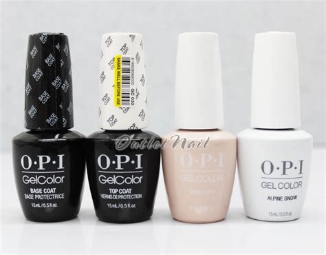 Opi Gelcolor Gel French Manicure 4pc Set Base Coat Top Coat Alpine