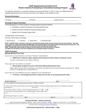 Fillable Online Osap Supplemental Information Form Fax Email Print