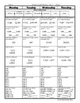 Th Grade Math Spiral Review Quizzes Free By One Stop Teacher Shop