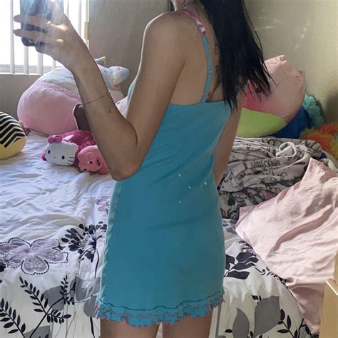 Super Cute Pink And Blue Lingerie Dress With Pink Depop