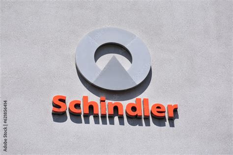 Schindler Group Signage Emblem Logo Sign On The Facade Elevator