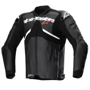 Blousons Moto Cuir Homme ATEM V5 ALPINESTARS NOIR BLANC