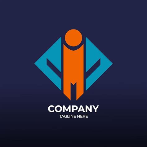 Un Logotipo Azul Y Naranja Con El Logotipo De La Empresa Vector Premium