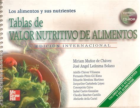 Los Alimentos Y Sus Nutrientes Tablas De Valor Nutritivo De Alimentos