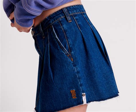 Pleated Micro Denim Mini Skirt Blue Moon One Teaspoon