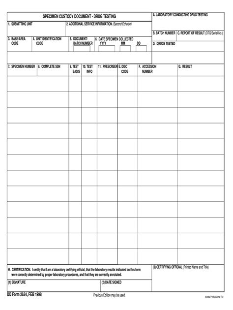 Drug Test Results Form Template Free