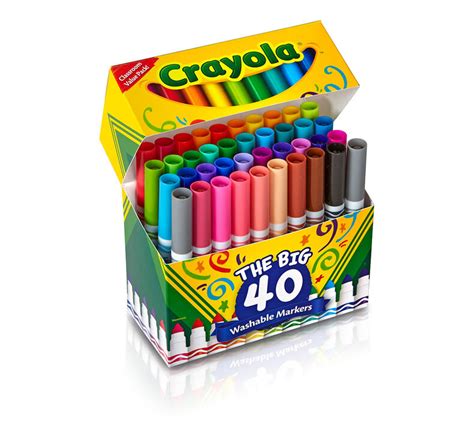 Crayola Ultra Clean Broad Line Markers Art Tools 6 Packs Of 40 Ct