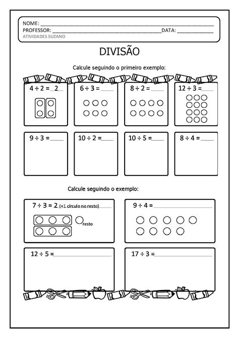Divisão explicação passo a passo e atividades