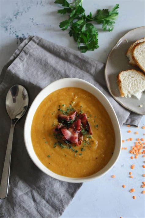 Scottish Red Lentil Soup With Bacon Carries Kitchen