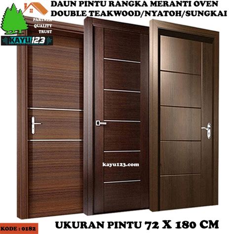 Jual DAUN PINTU MINIMALIS 72x180 CM DOUBLE TEAKWOOD NYATOH SUNGKAI