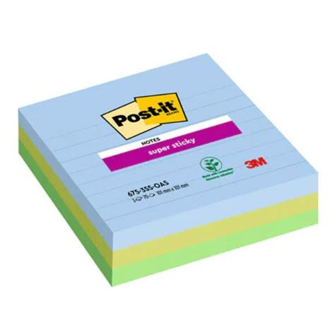 Cartoncino Colorato Post It Super Sticky Oasis Mm Blu Verde