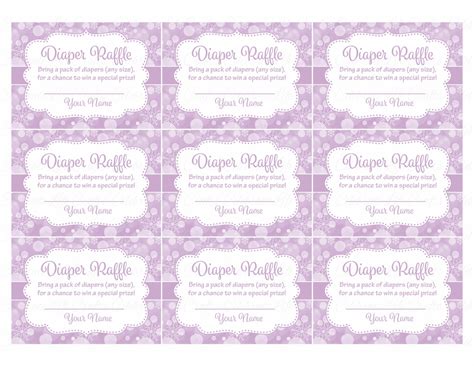 Printable Free Diaper Raffle Tickets Pdf - Printable Templates
