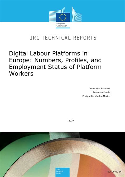 PDF Digital Labour Platforms In Europe Numbers Profiles And