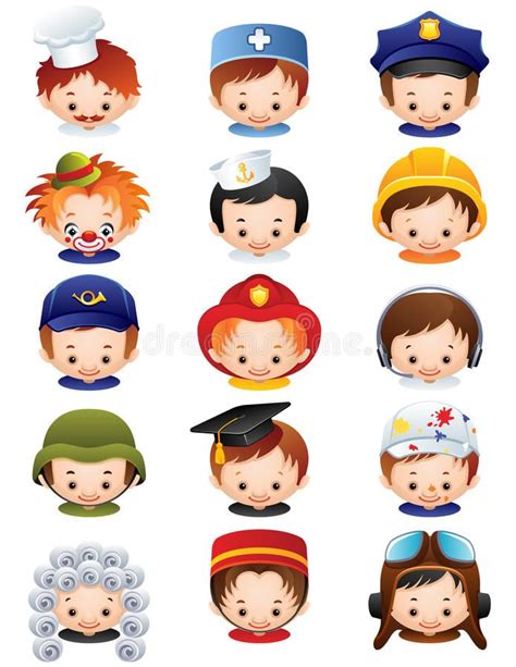 Occupation Icons Vector Illustration Set Of People Occupations Icons