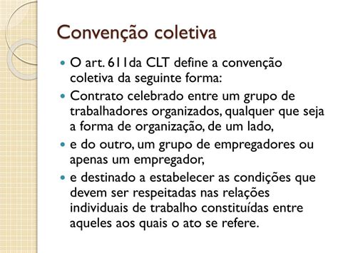 PPT Convenção Coletiva e Acordo Coletivo de Trabalho PowerPoint