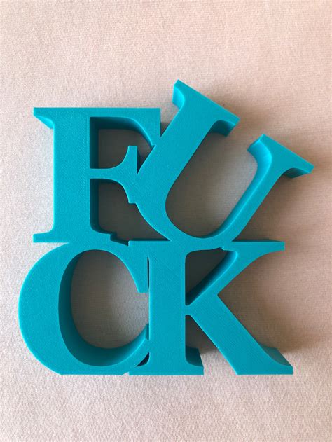 FUCK Statue 357 Tall FUCK Sign 3D Etsy