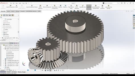 Spur And Bevel Gear Assembly In Solidworks Youtube