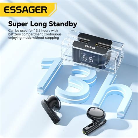 Essager E90 TWS Earphones Power Display Wireless Bluetooth 5 3