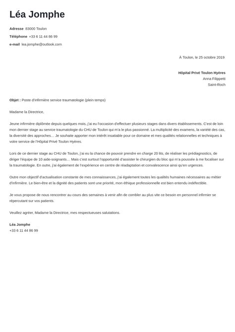 Lettre Motivation Concours Infirmier ~ Lettre Exemples