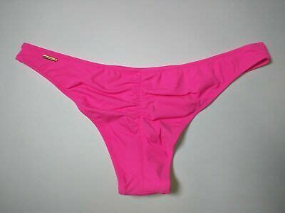 Victoria Secret Medium M Itsy Bikini Bottom Cheeky Ruched Back Bright