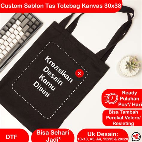 Promo Sablon Totebag Custom Totebag Kanvas Full Color Premium