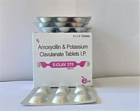 E Clav 375tab Amoxycillin 250mg Clavulanate Potassium 125mg Tablet