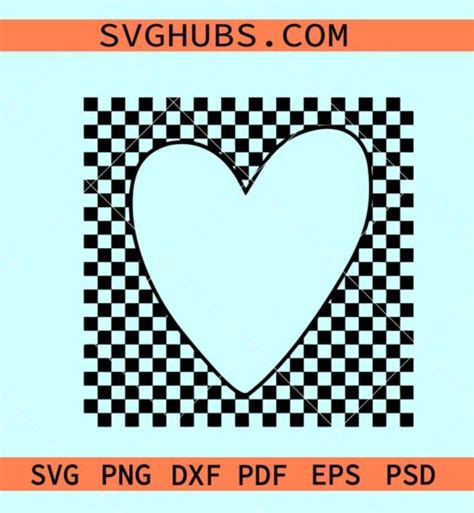 Checkered Heart SVG Valentine Heart Svg Valentine Day Shirt Svg