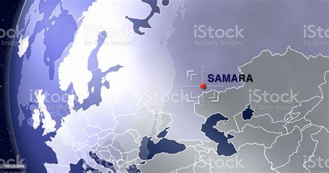 samara country map russia city location illustrated graphic blue  cities  stock