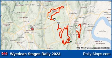 Streckenverlauf Wyedean Stages Rally 2023 RallyeKarte De