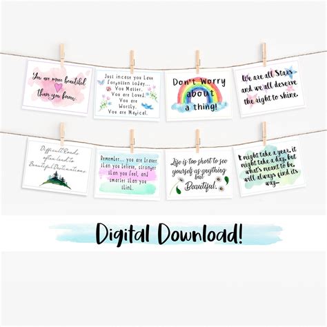 Printable Positivity Cards, Inspirational Words, Encouragement Cards ...