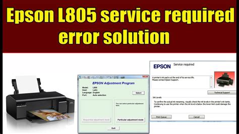 Epson L805 Service Required Error Solution Epson L805 2 Red Light