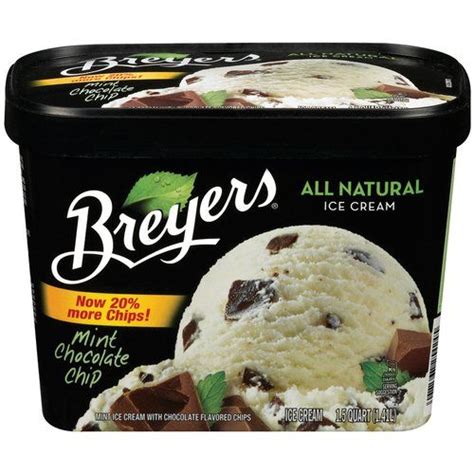 300 Breyers All Natural Mint Chocolate Chip 15qt Mint Chocolate