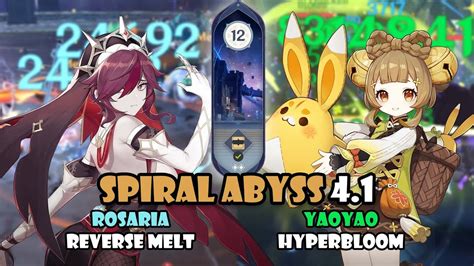 Rosaria Melt And Yaoyao Hyperbloom Spiral Abyss Floor Youtube