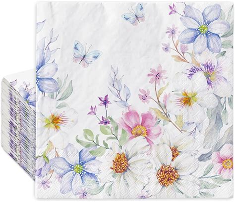 Amazon Generic Anydesign Pcs Flowers Paper Napkins Watercolor