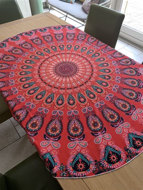 Mandala Tafelkleed Ronde Mandala Tafelkleed Rond Rood Cm Bol