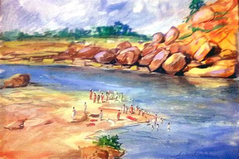 River Bank Drawing by Arjunan Kalaiselvan - Fine Art America