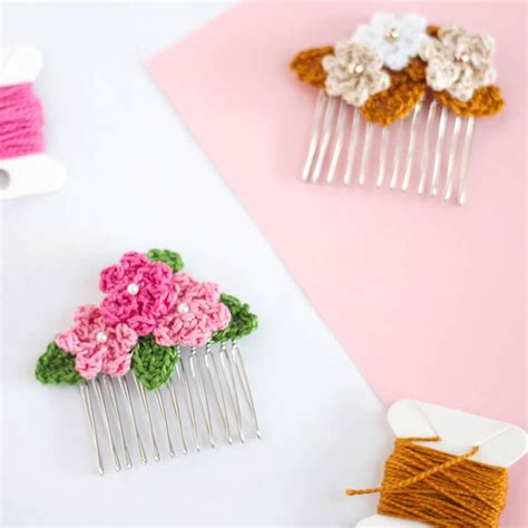 Crochet Flower Hair Combs - Persia Lou