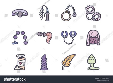 Sex Toys Color Vector Doodle Simple Stock Vector Royalty Free