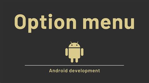 Option Menu in Android With Example - Developers Dome