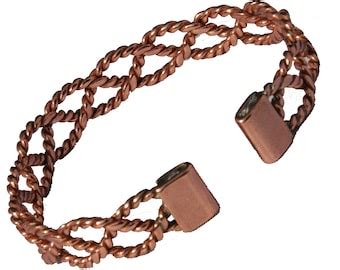 Bnmi Solid Copper Herringbone Non Magnetic Bracelet Etsy Uk