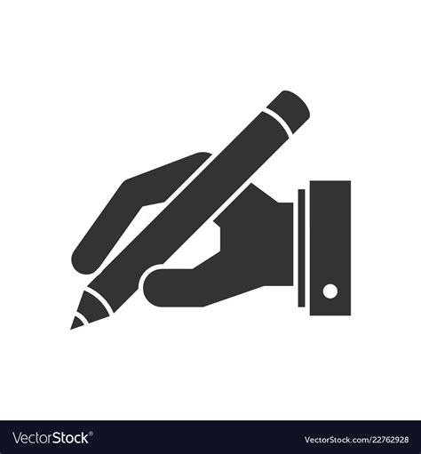 Hand Holding Pen Icon Royalty Free Vector Image