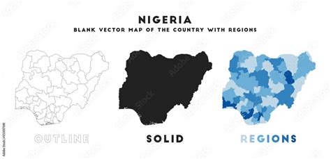 Nigeria map. Borders of Nigeria for your infographic. Vector country ...