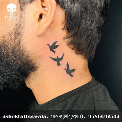 Birds Tattoo | Neck tattoo for guys, Bird tattoo neck, Side neck tattoo