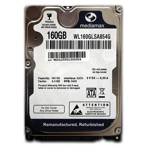 Купить Винчестер для ноутбука 160GB Mediamax(WD) WL160GLSA854G, цена ...