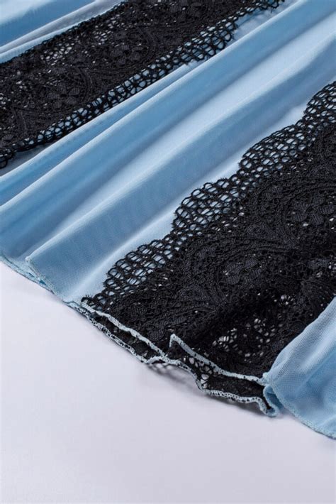 Blue Black Lace Babydoll Lingerie Leopard Lace Australia