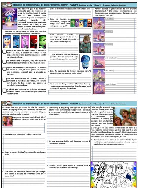 Atividades Sobre O Filme Divertida Mente Pdf - Atividades sobre "Divertida Mente" | PDF | Autoajuda