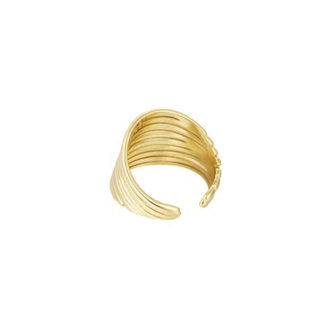 Bague Large Stri E Acier Inoxydable Nerina Bijoux