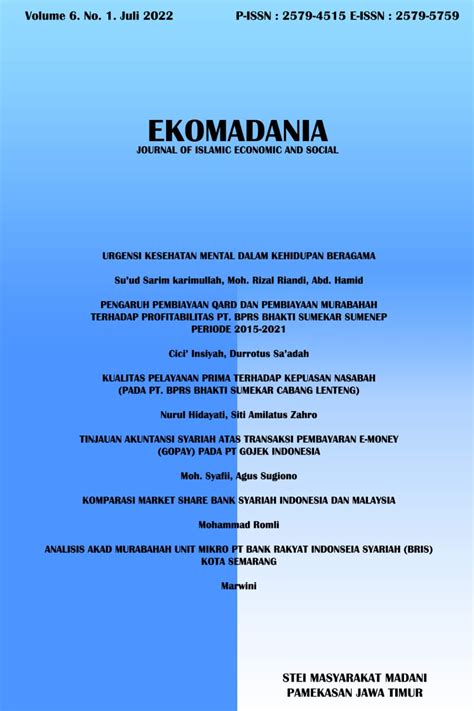 Vol 6 No 1 2022 Volume 6 Nomor 1 Juli 2022 Ekomadania Journal