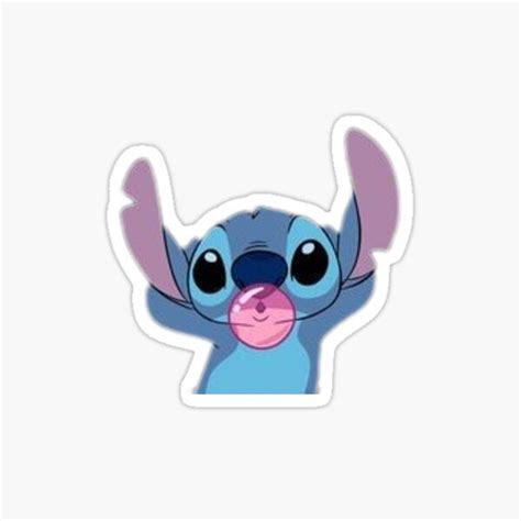 Stitch With Bubble Gum Sticker For Sale By Craftylifea In